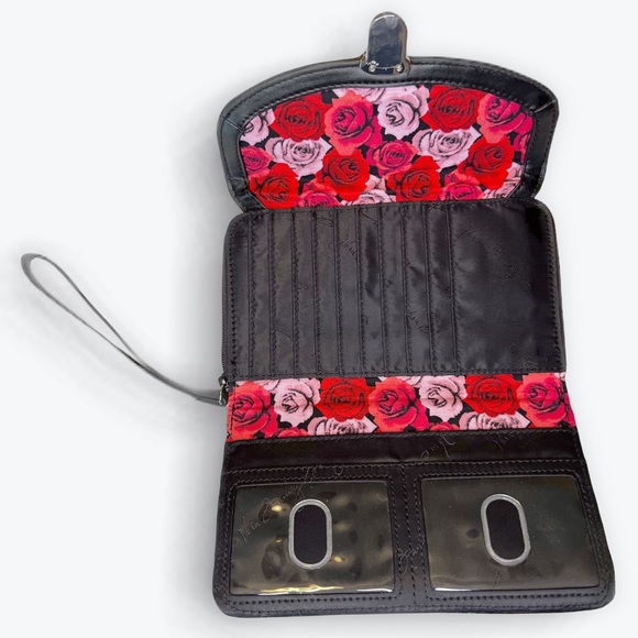 Vera Bradley Ultimate Wristlet Havana Dots Quilted Faux Leather Trim Clutch - Picture 6 of 11